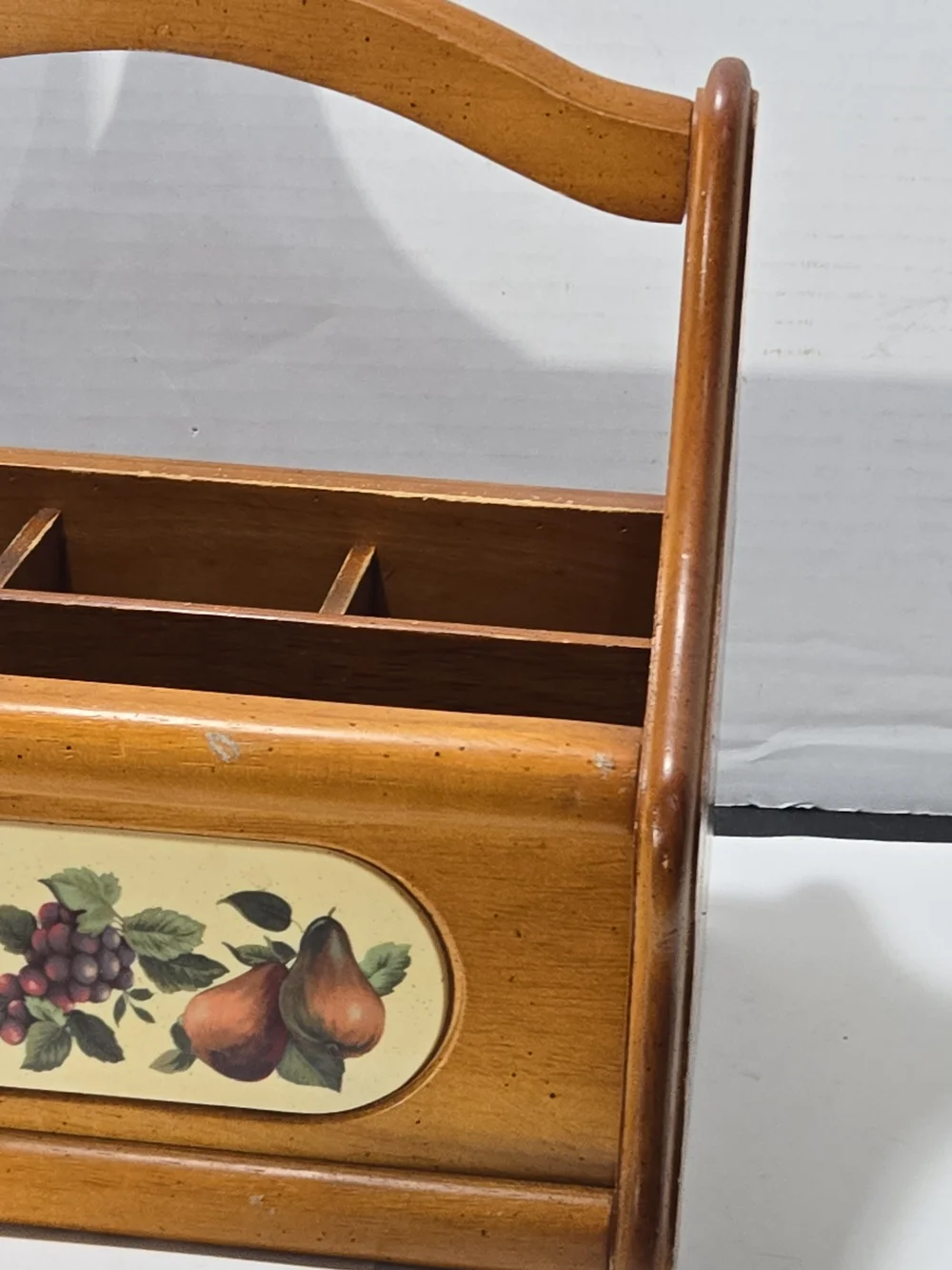 Wooden Fruit-Panel Coffee Caddy Organizer - Brown